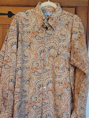 Vintage Martin Gordon Paisley Button-Up Shirt in Earth Tones